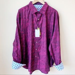 Robert Graham Coolbrook Classic Fit Raspberry 4XL